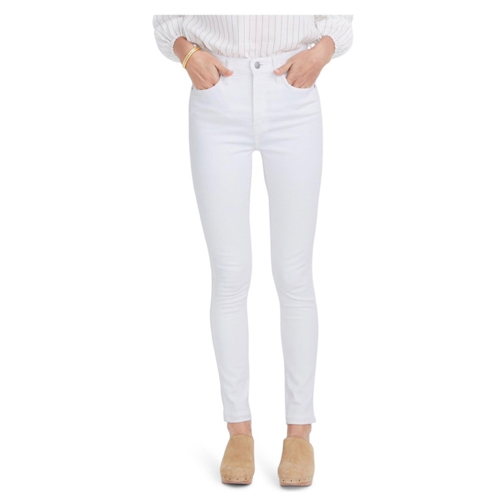 Madewell 9” High Rise Skinny White Jeans | Size 25